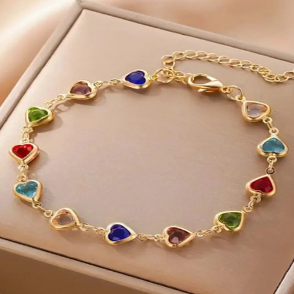 Taşlı Kalp Bileklik