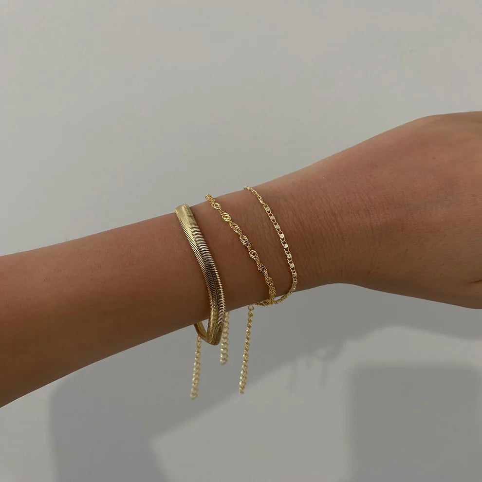 Altın Kaplama 3'lü Bileklik Set