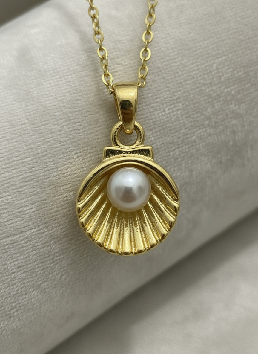 İncili Deniz Kabuğu Kolye