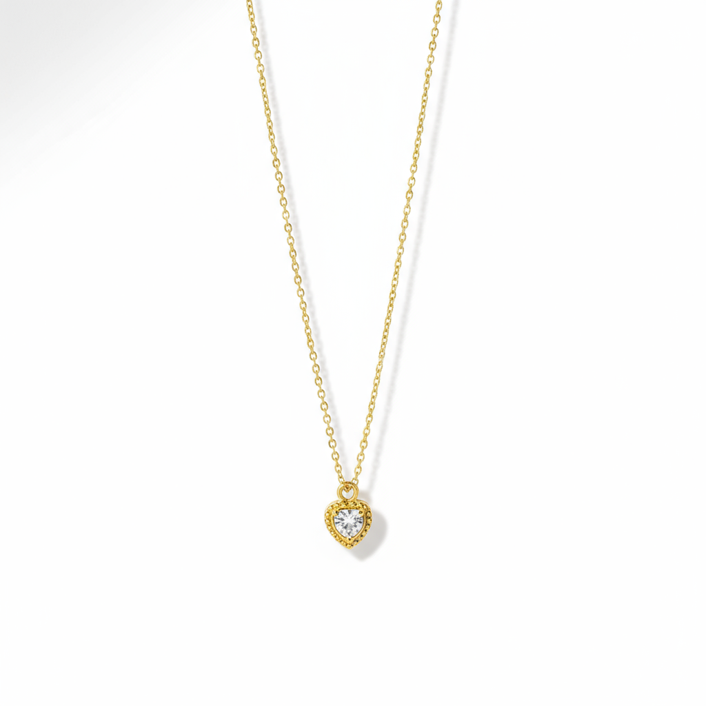 PNDR Zirkon Taşlı Kalp Kolye