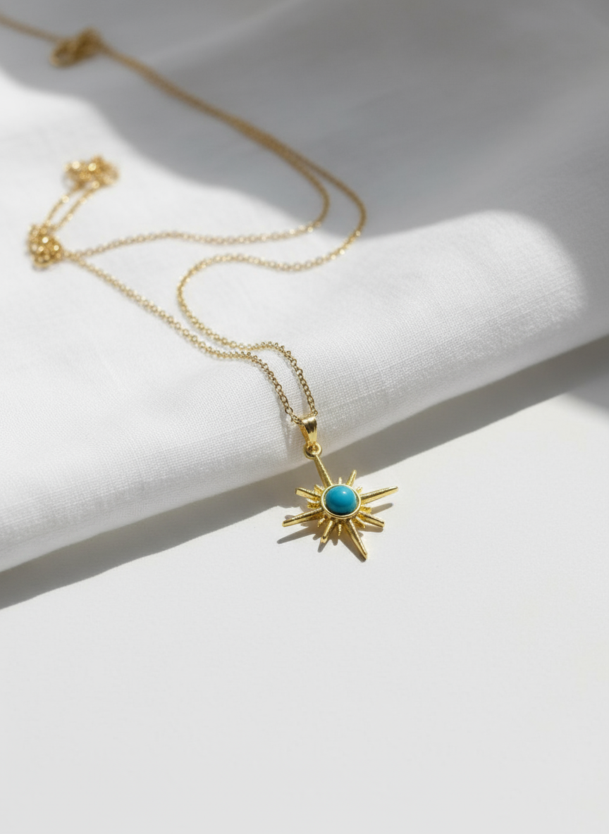 Mineli Kuzey Yıldızı Kolye