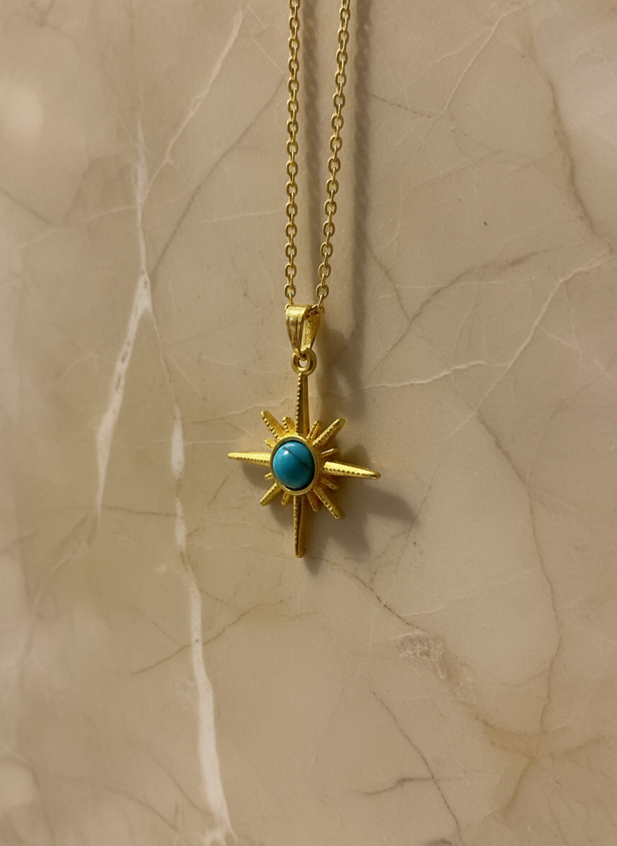 Mineli Kuzey Yıldızı Kolye