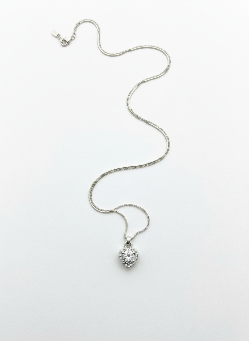 PNDR Zirkon Taşlı Kalp Kolye