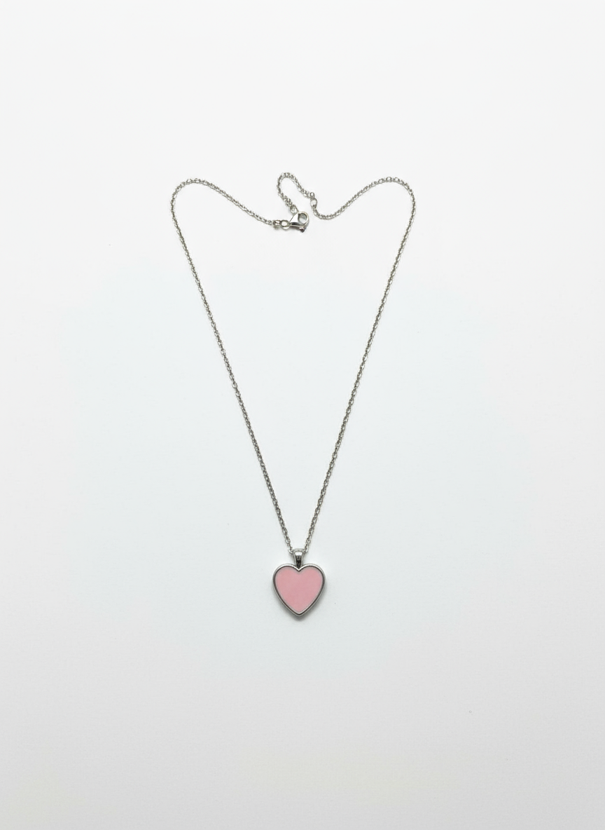 Pembe Kalp Kolye