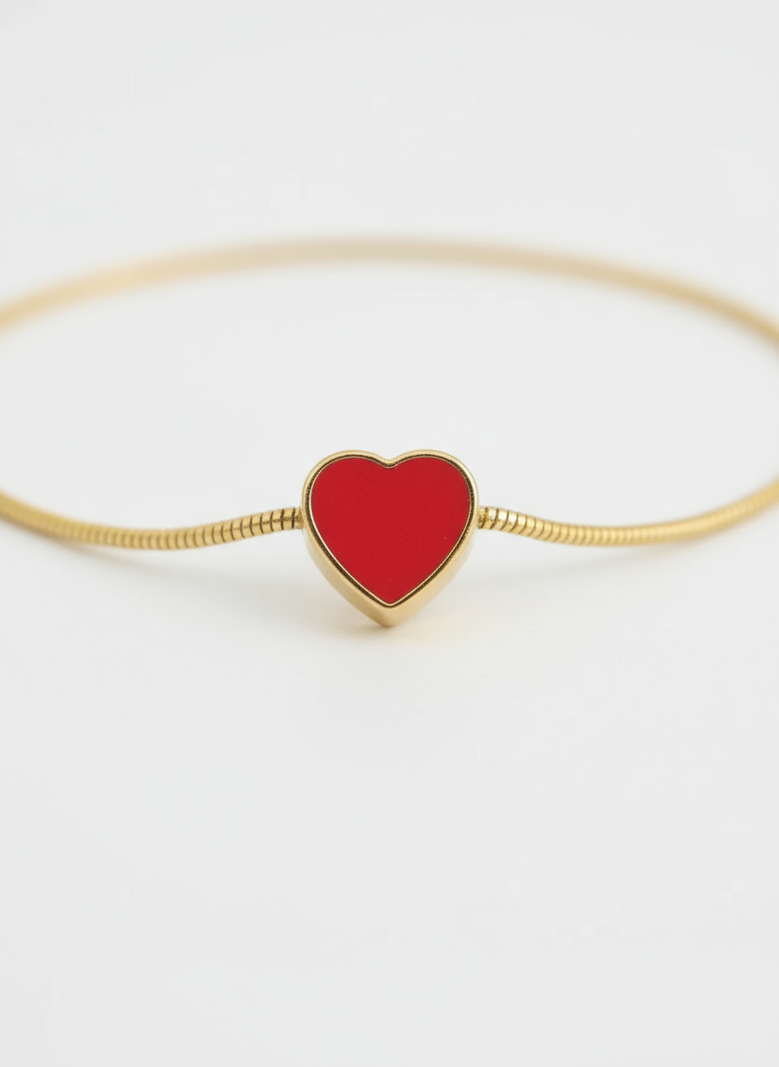 Kırmızı Kalp Bileklik