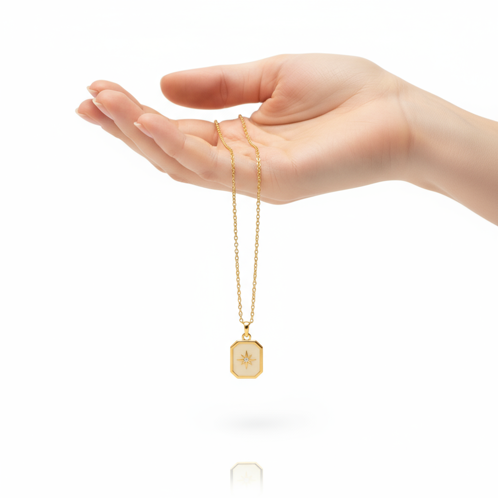 Mineli Kutup Yıldızı Kolye